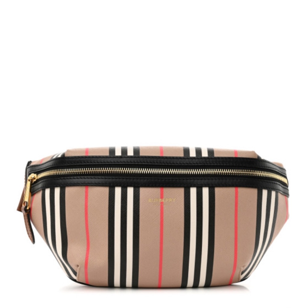 Burberry, Sonny Bum Bag, E-Canvas Icon Stripe, Archive Beige